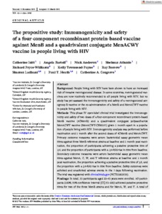 The Propositive Study Immunogenicity And Safety Of A Four Component Recombinant Protein Based